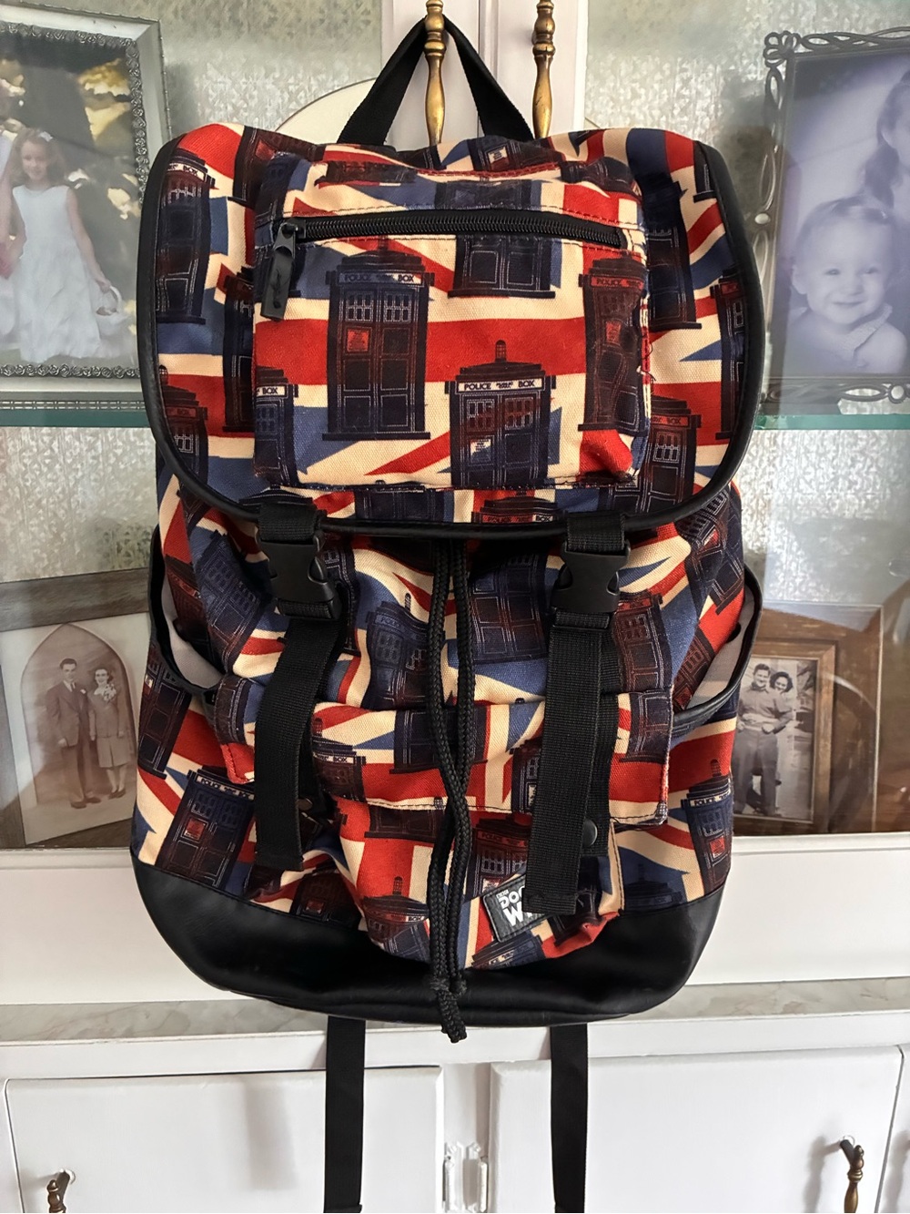BBC Dr. Who Union Jack Pattern Drawstring Backpack
